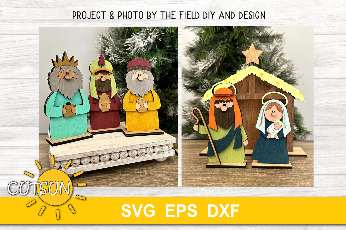 Cute Nativity shelf sitters set SVG