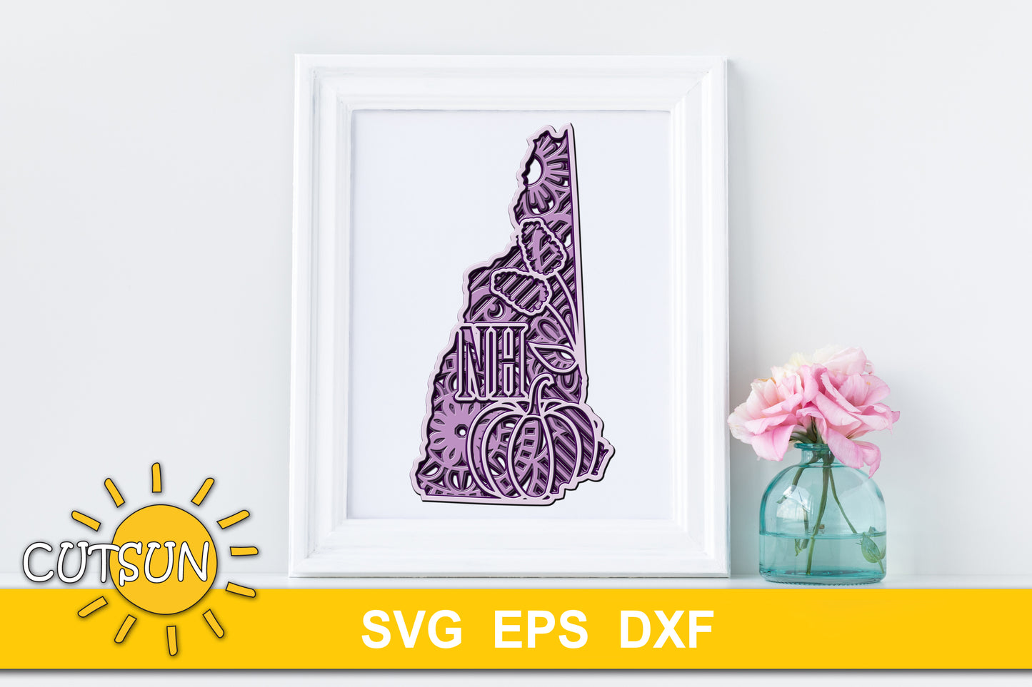 3D Layered New Hampshire Mandala SVG