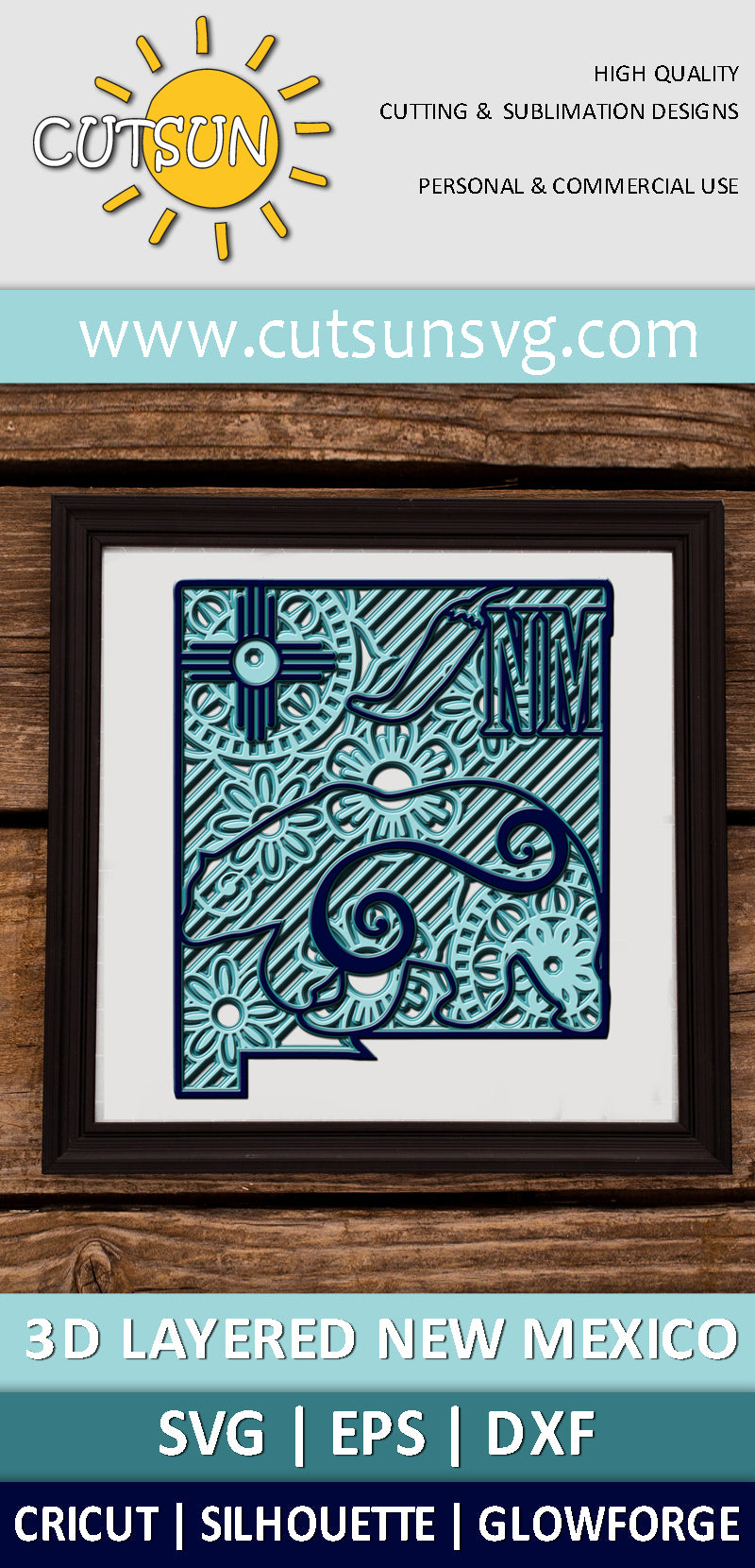 3D Layered New Mexico Mandala SVG