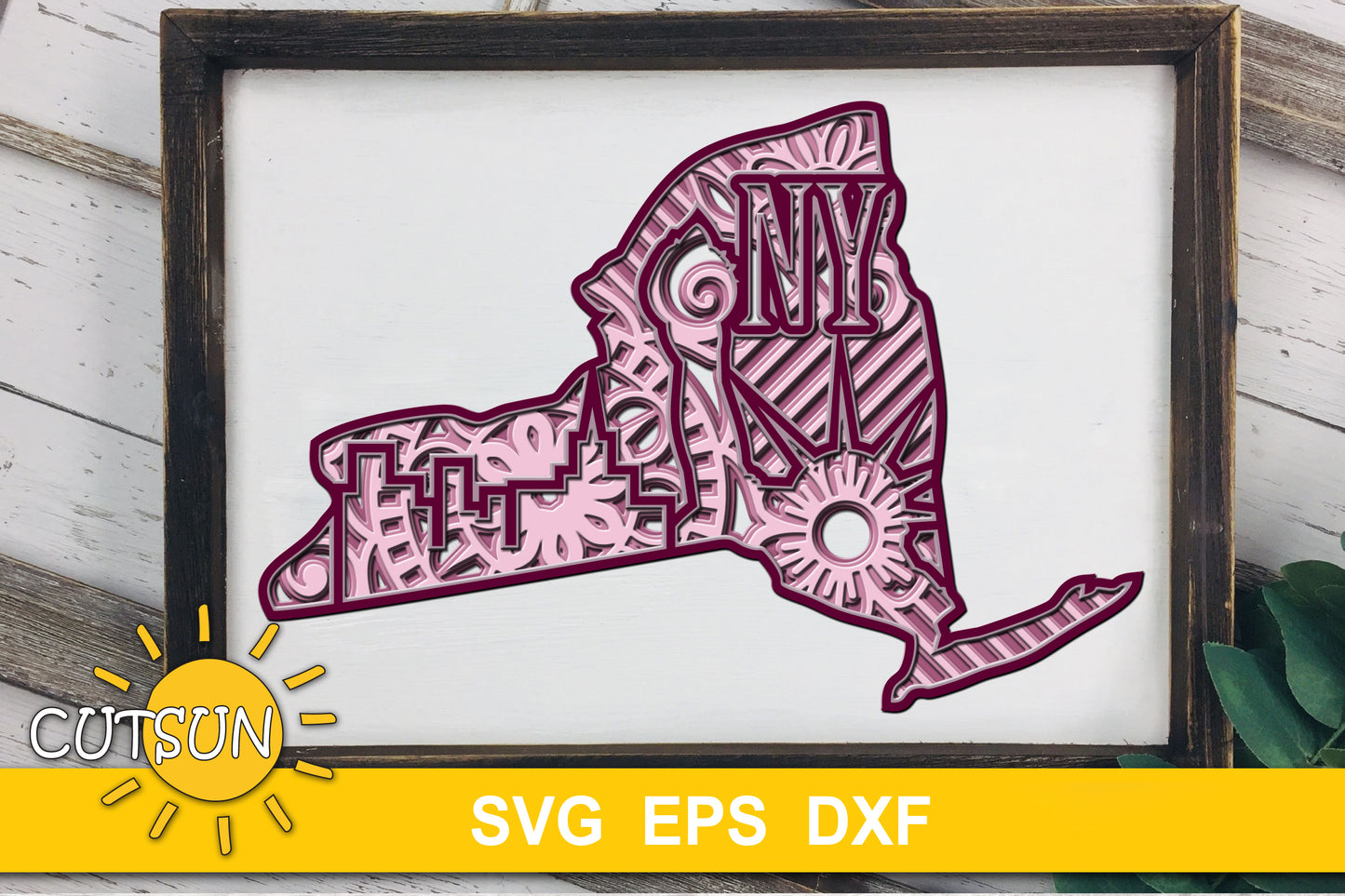 3D Layered New York State Mandala SVG