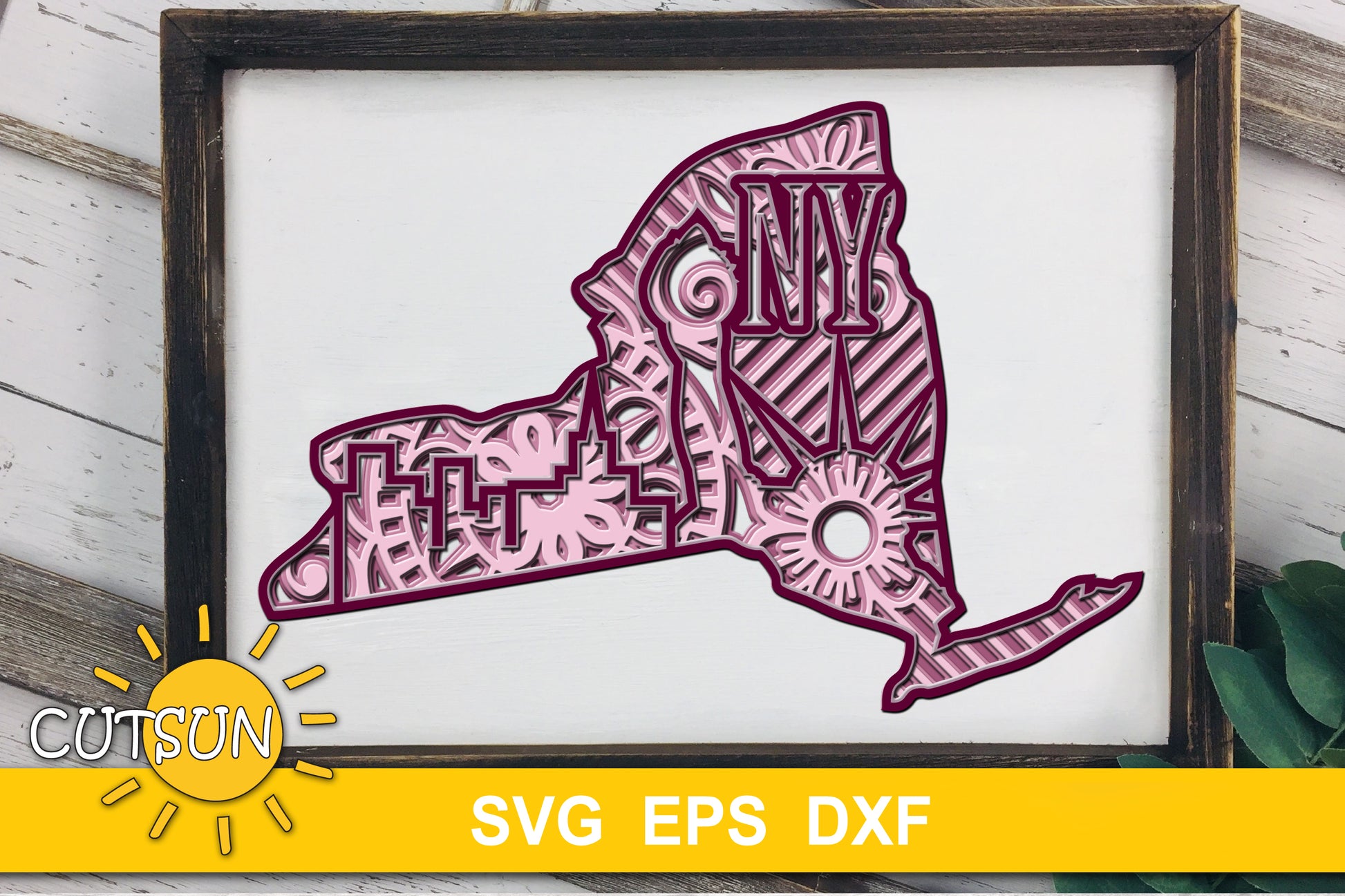 3D Layered New York State Mandala SVG