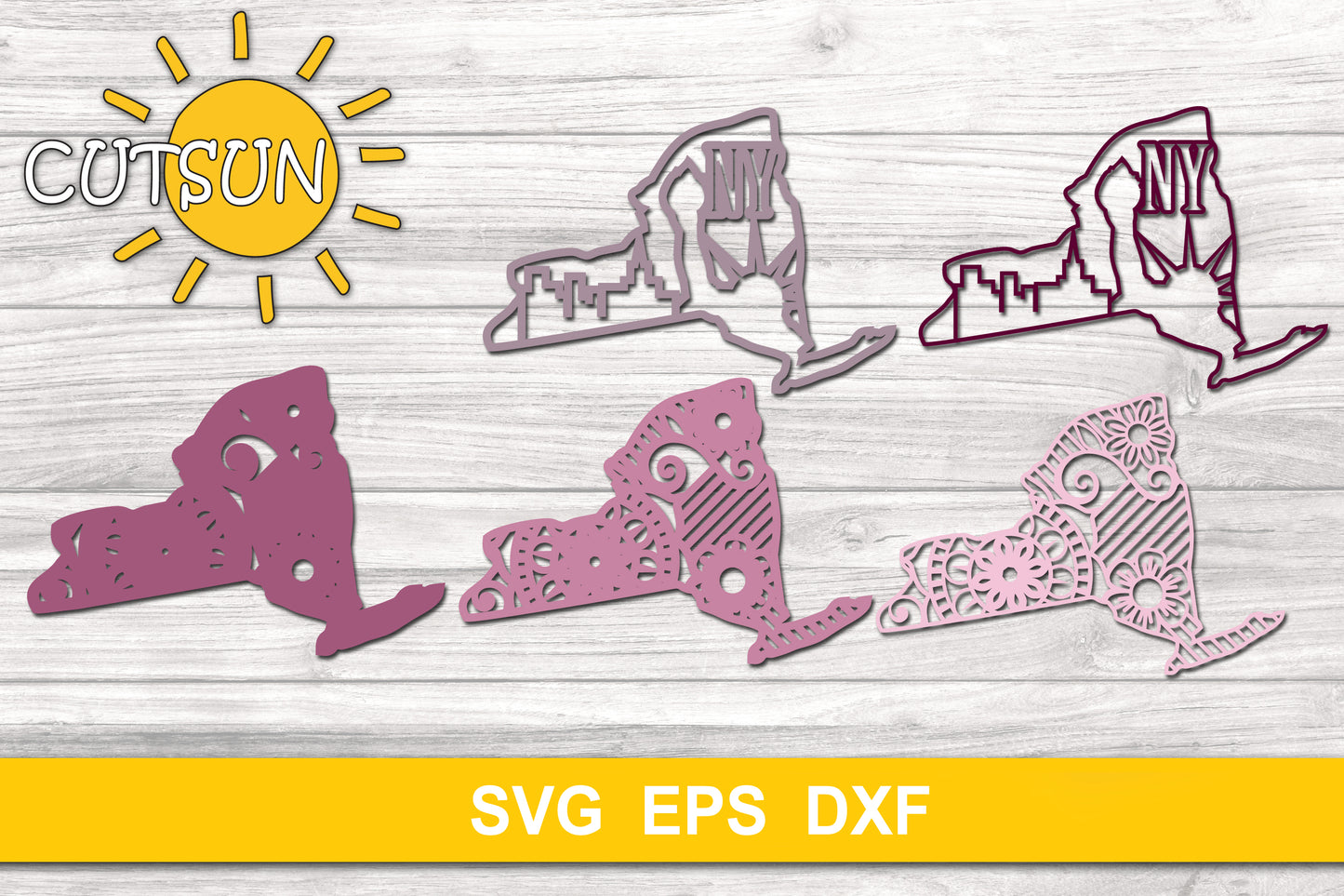 3D Layered New York State Mandala SVG