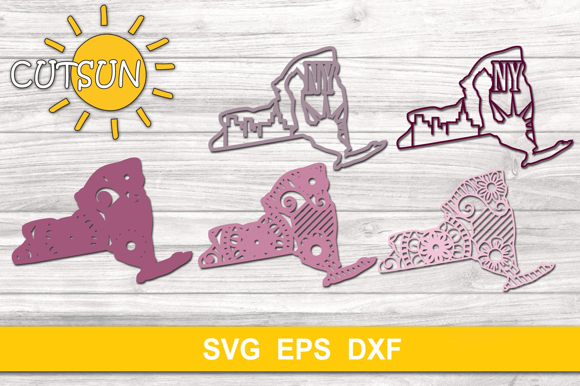 3D Layered New York State Mandala SVG