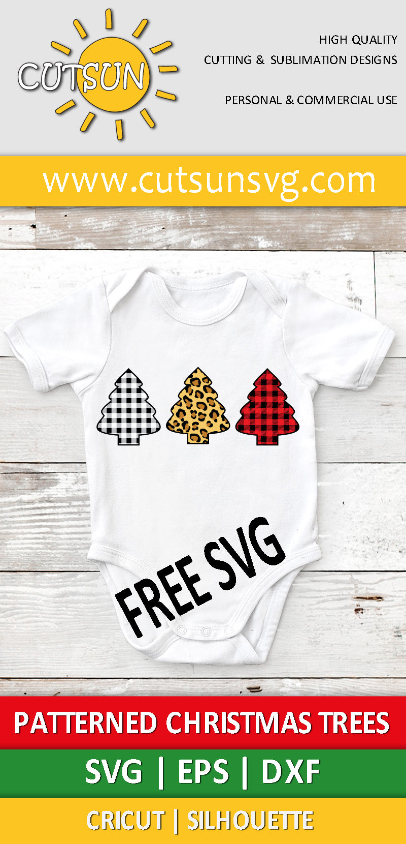 Patterned Christmas trees SVG cut file