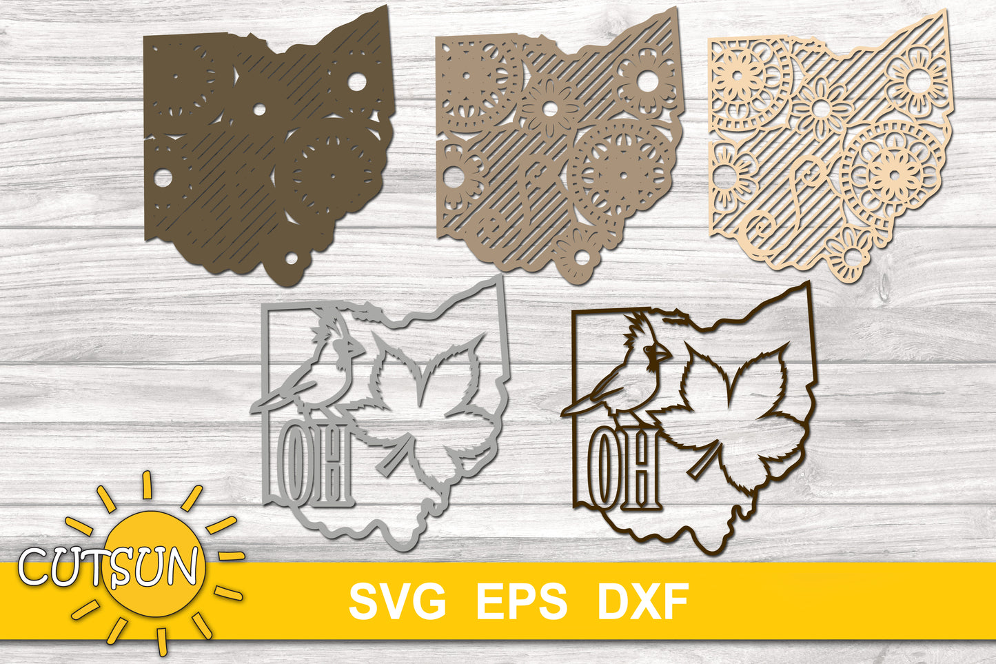 3D Layered Ohio SVG