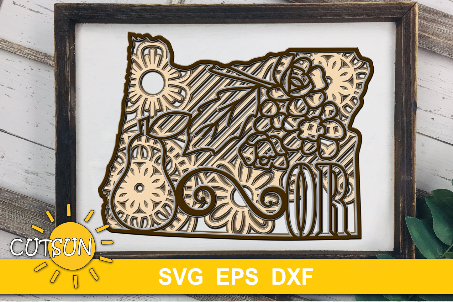 3D Layered Oregon Mandala SVG