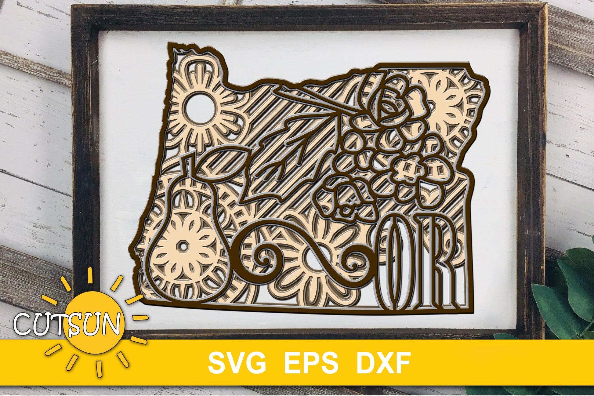 3D Layered Oregon Mandala SVG