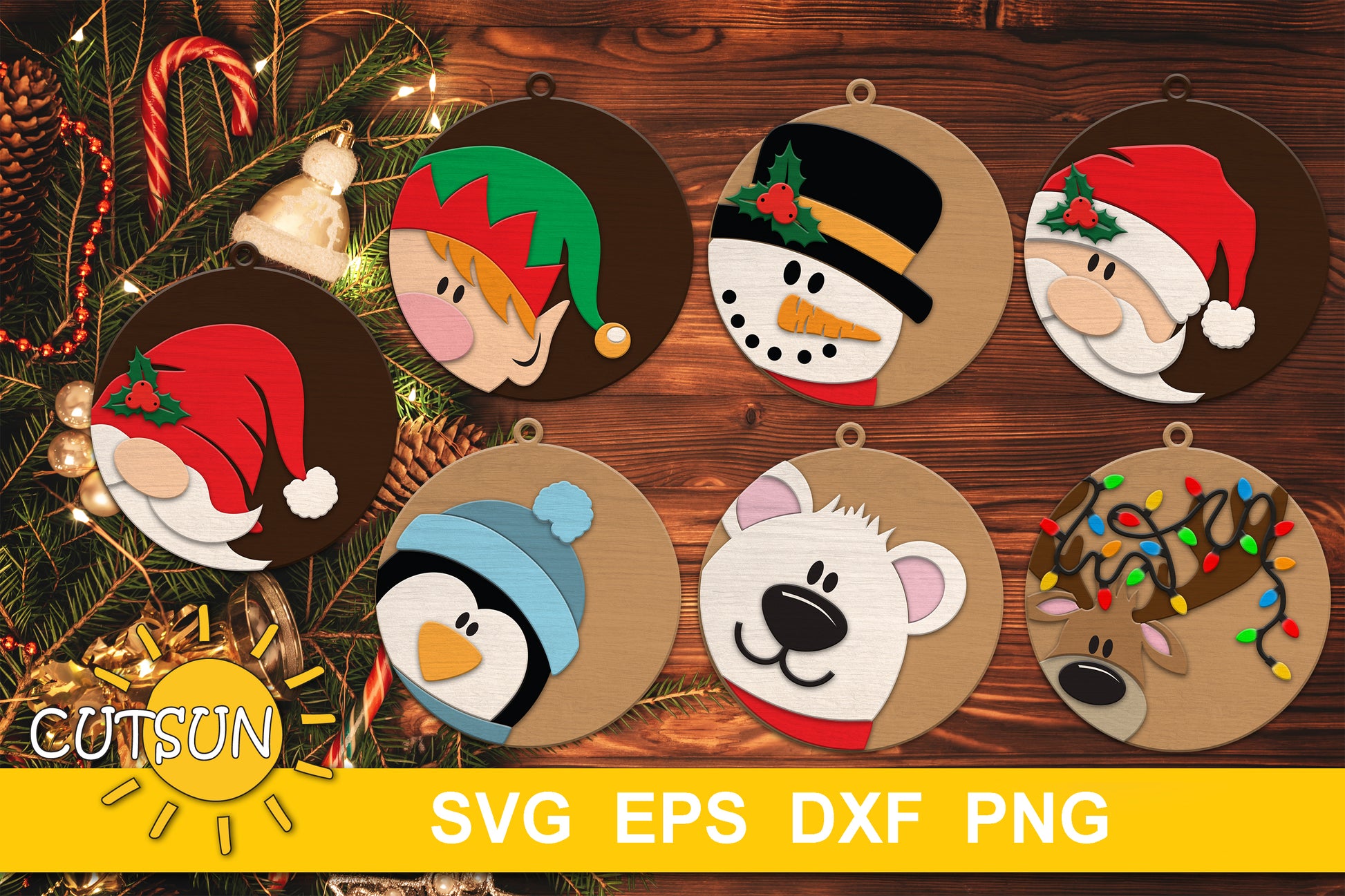 Christmas Ornaments SVG bundle | Christmas baubles SVG bundle