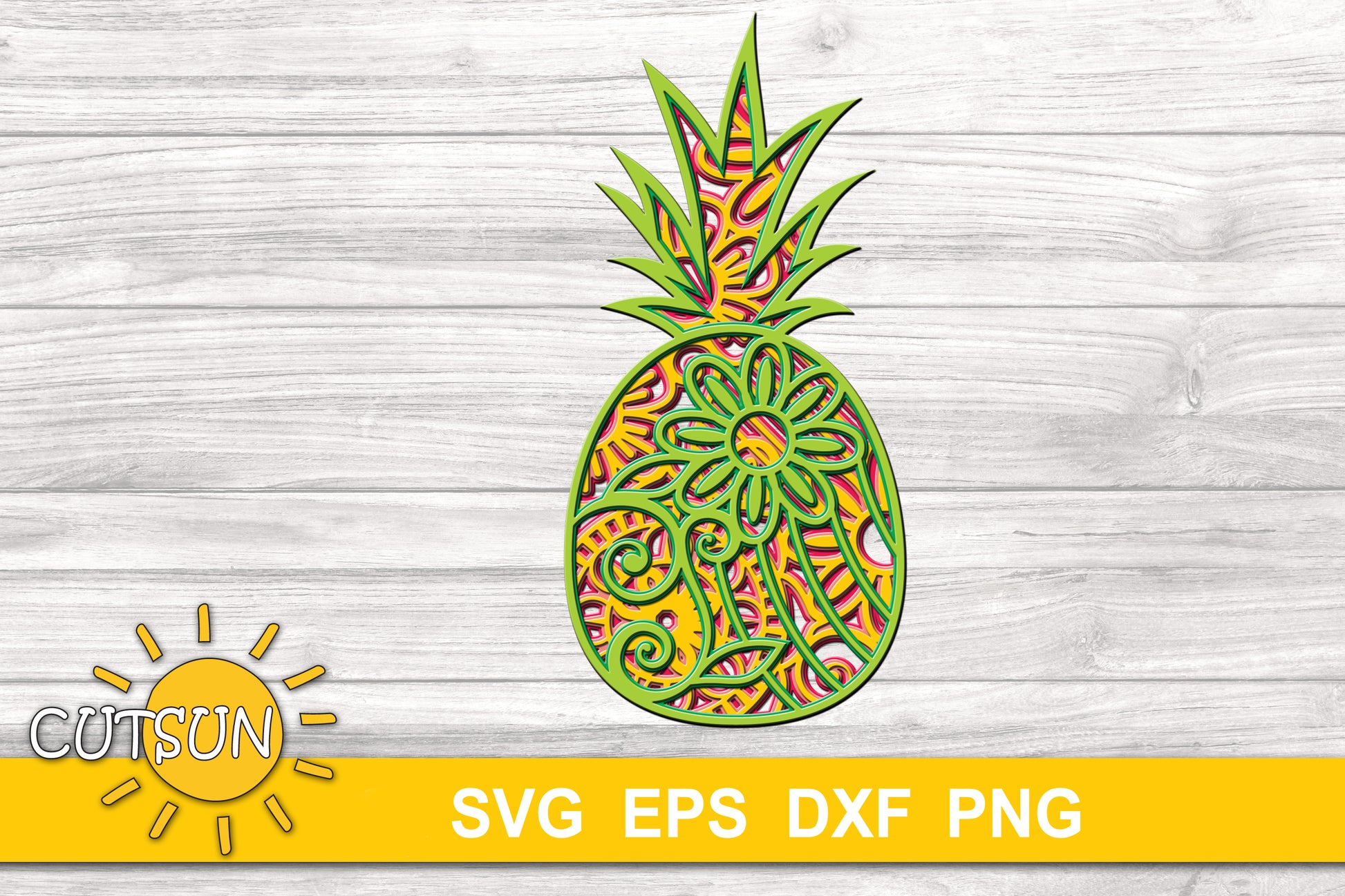 3D layered PIneapple SVG
