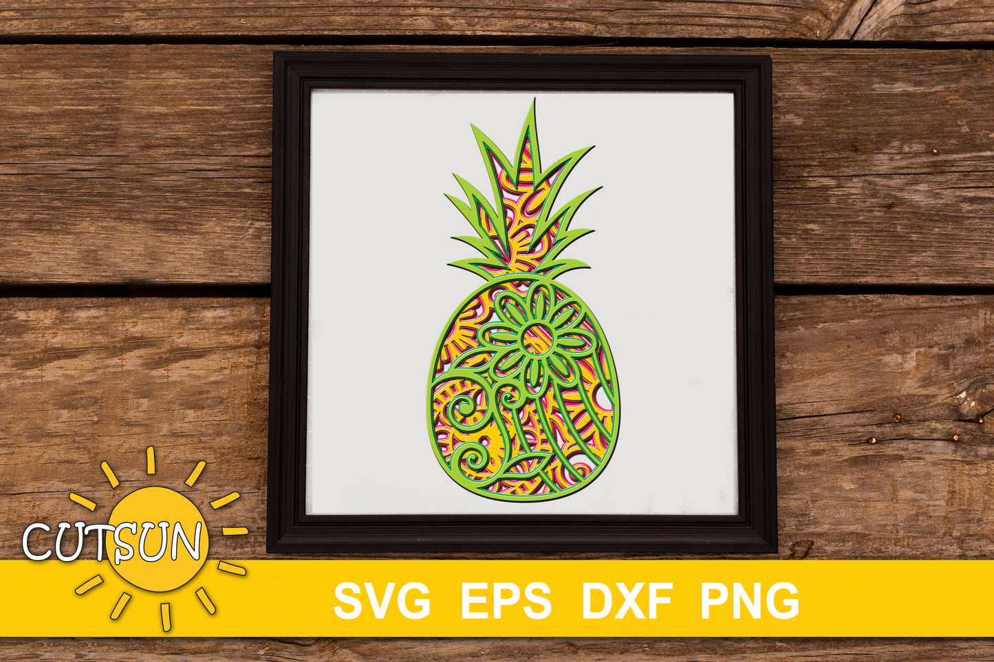 3D Layered Pineapple SVG