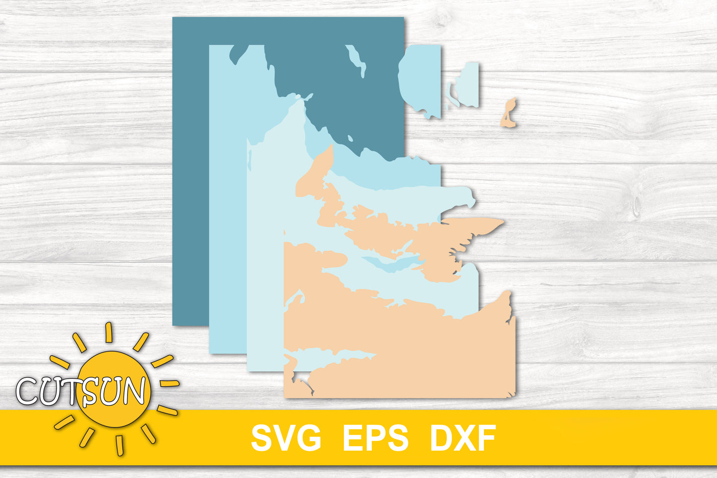 3D Layered Prince Edward Island depth map - 4 layers