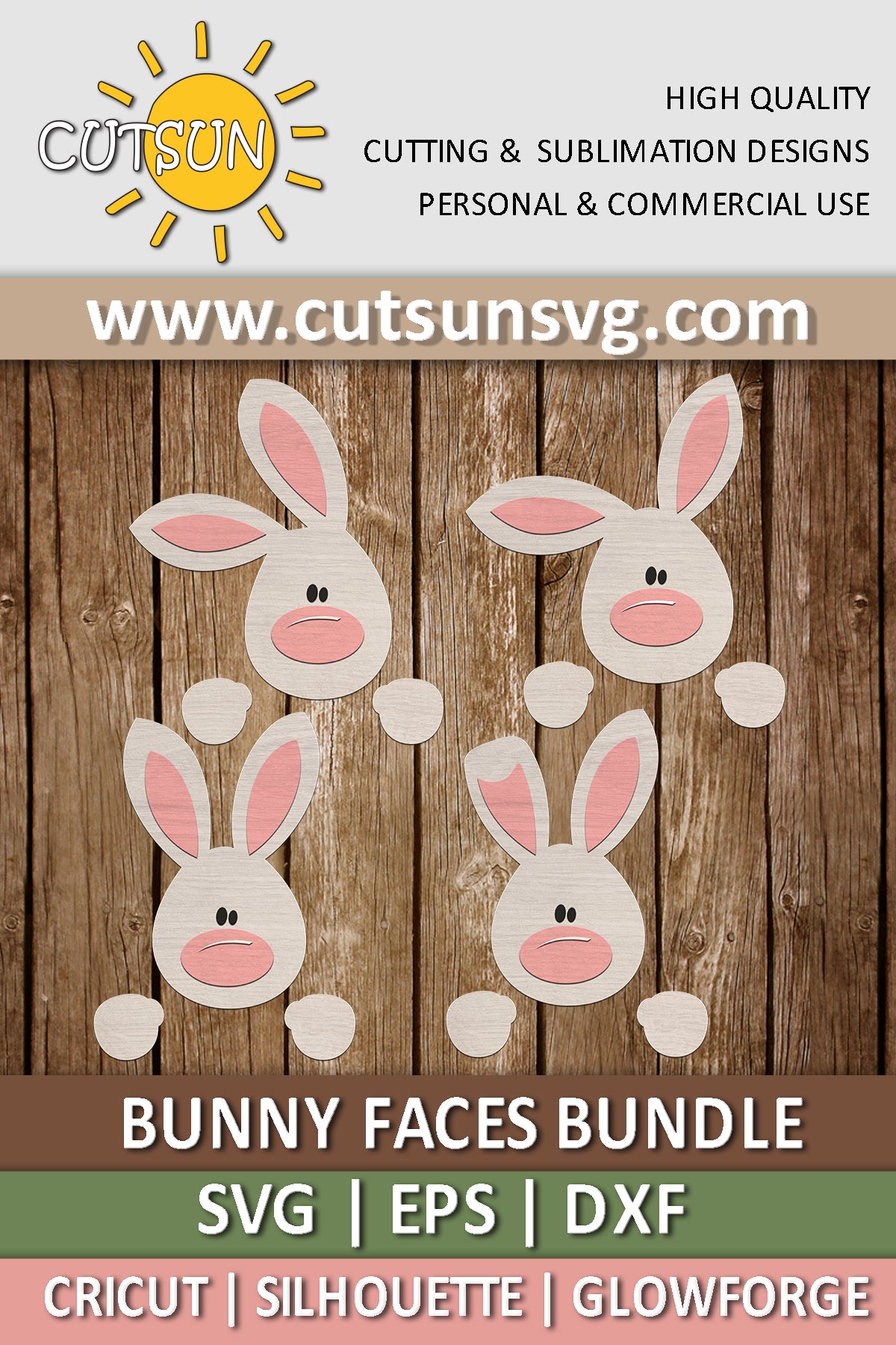 Easter Bunny SVG bundle | Bunny Face SVG bundle