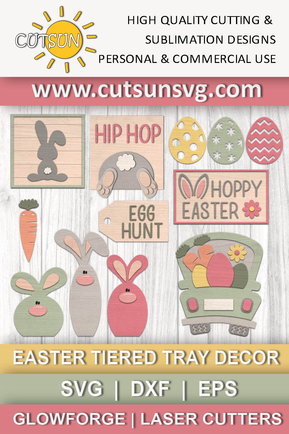 Easter Tiered Tray SVG | Easter Bunny Tier tray SVG