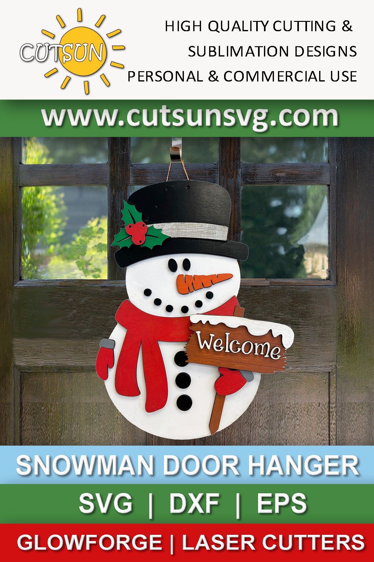 Snowman Welcome sign SVG