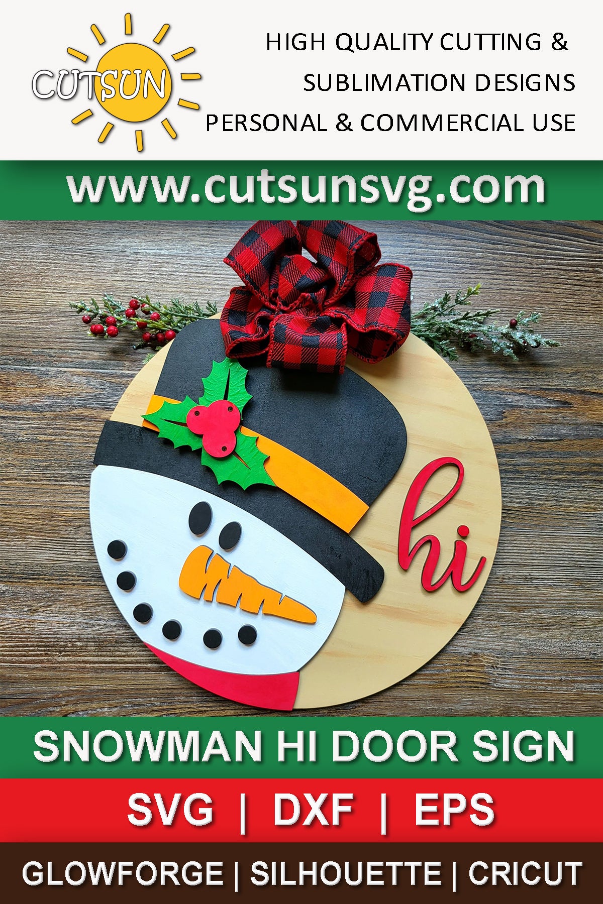 Snowman Door hanger SVG | Snowman hi door sign SVG | Christmas door hanger SVG