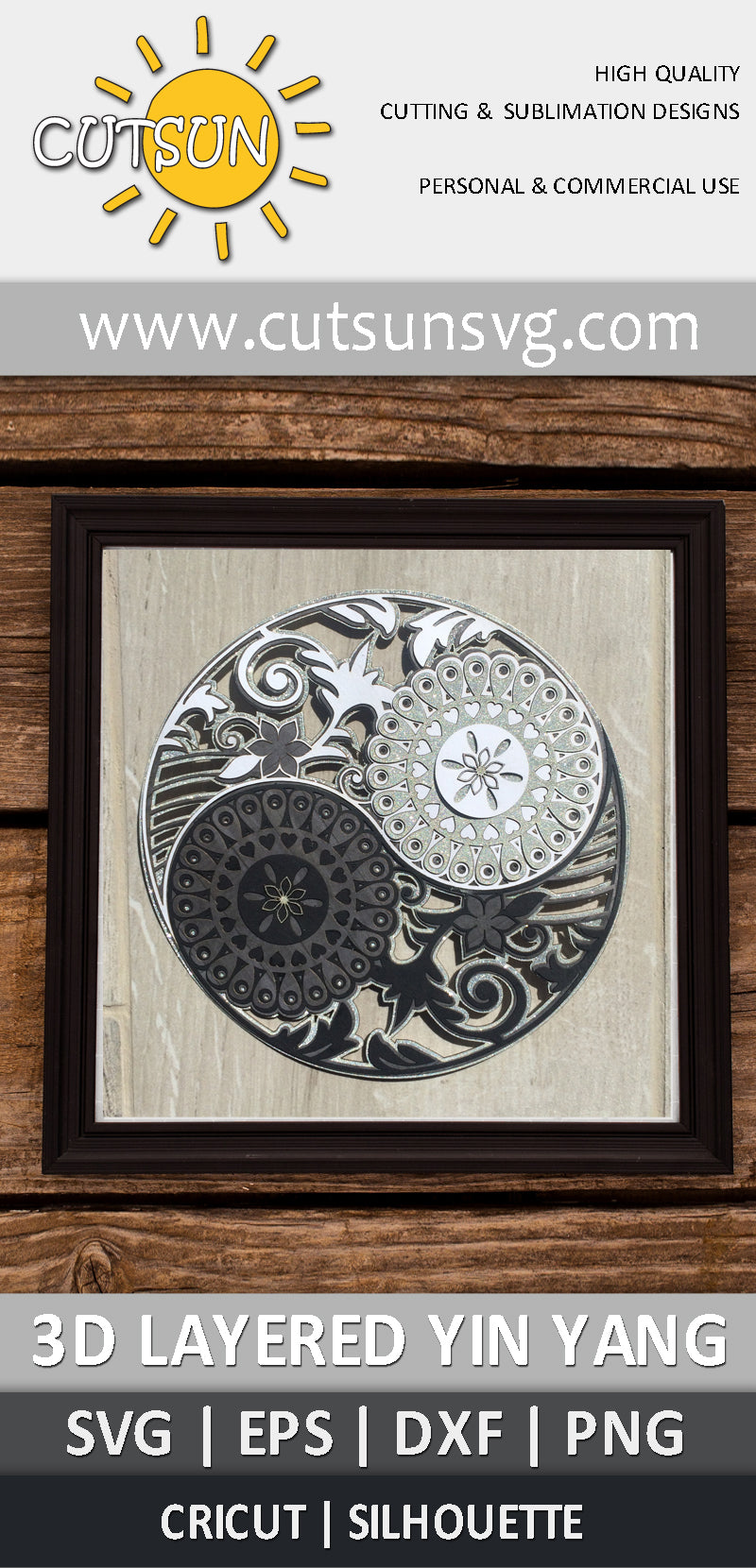 3D Layered Yin Yang SVG