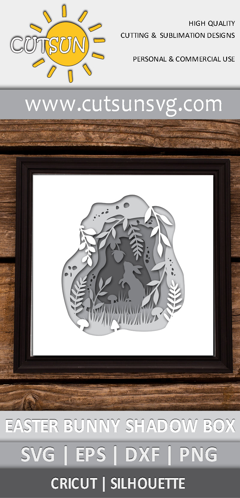 Easter Bunny Shadow Box SVG
