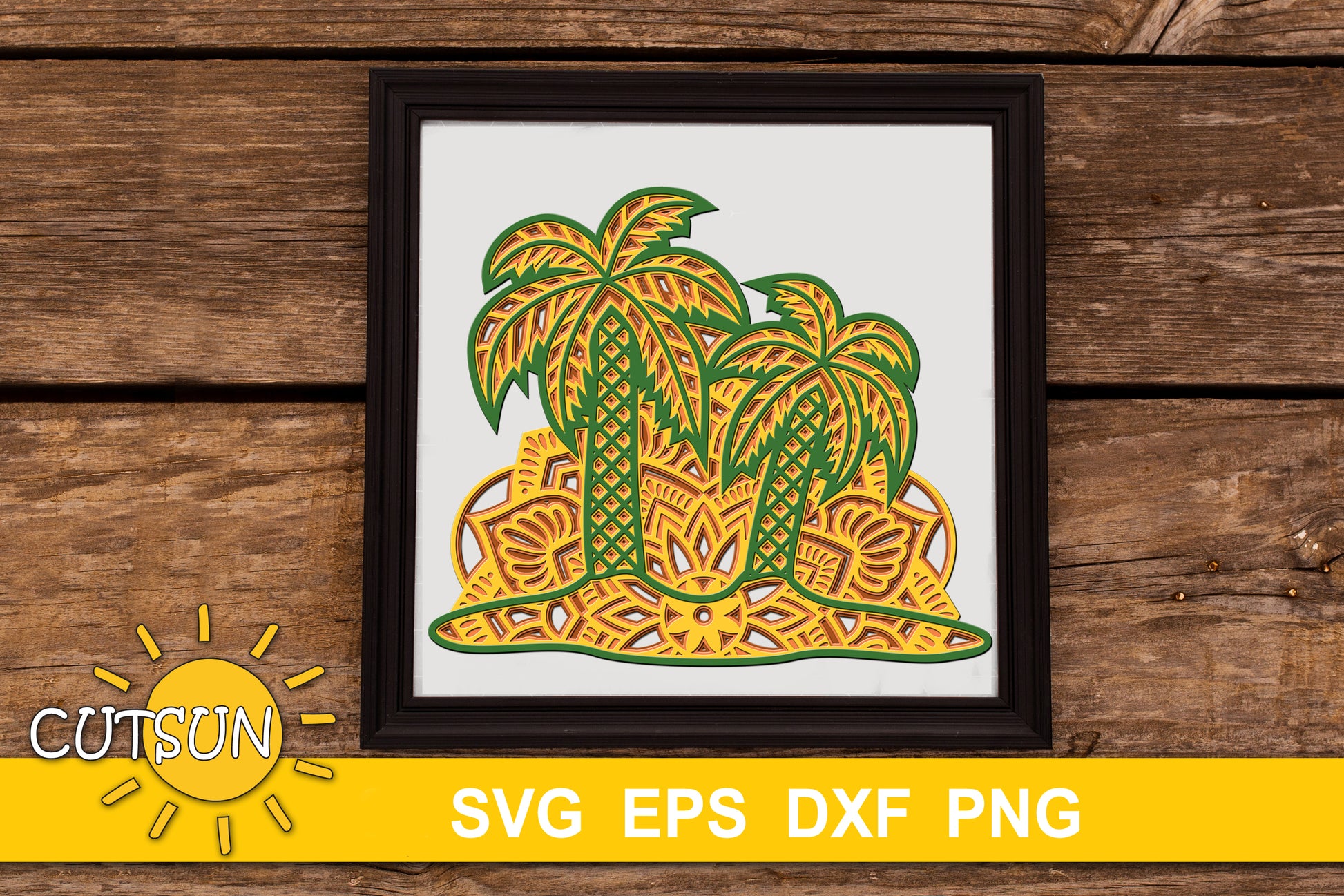 3D layered palm trees svg