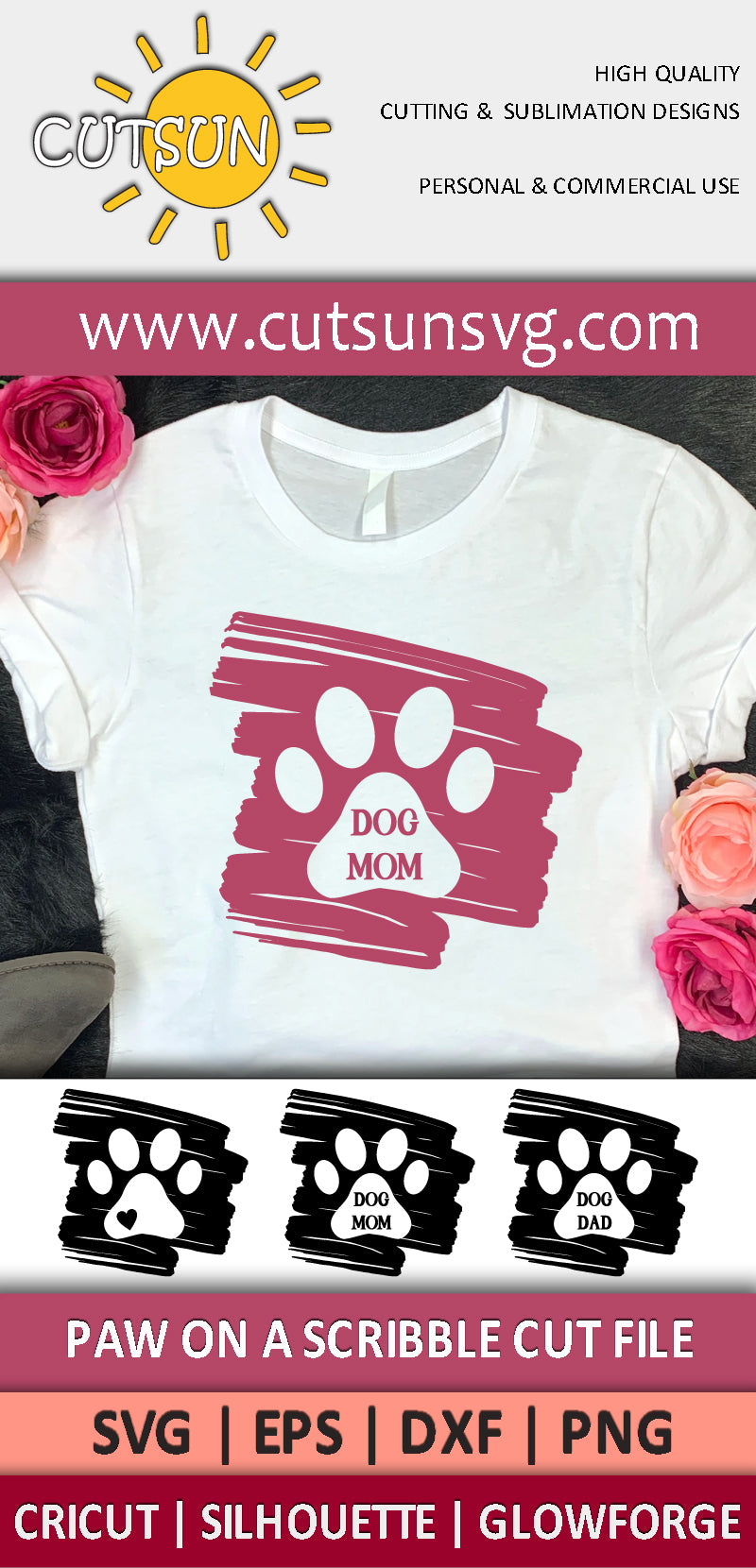 Paw print SVG | Pet parent SVG bundle | Dog mom SVG