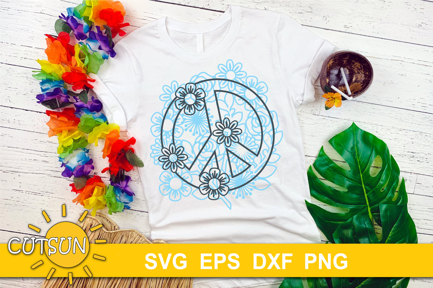 Floral Peace sign SVG