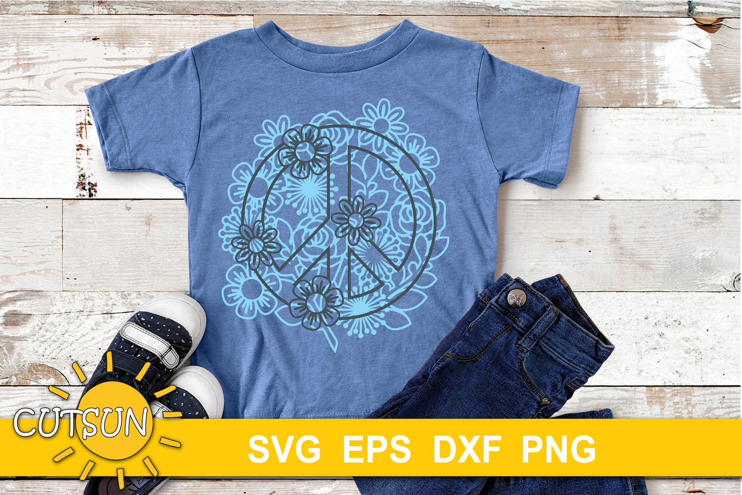 Floral Peace sign SVG