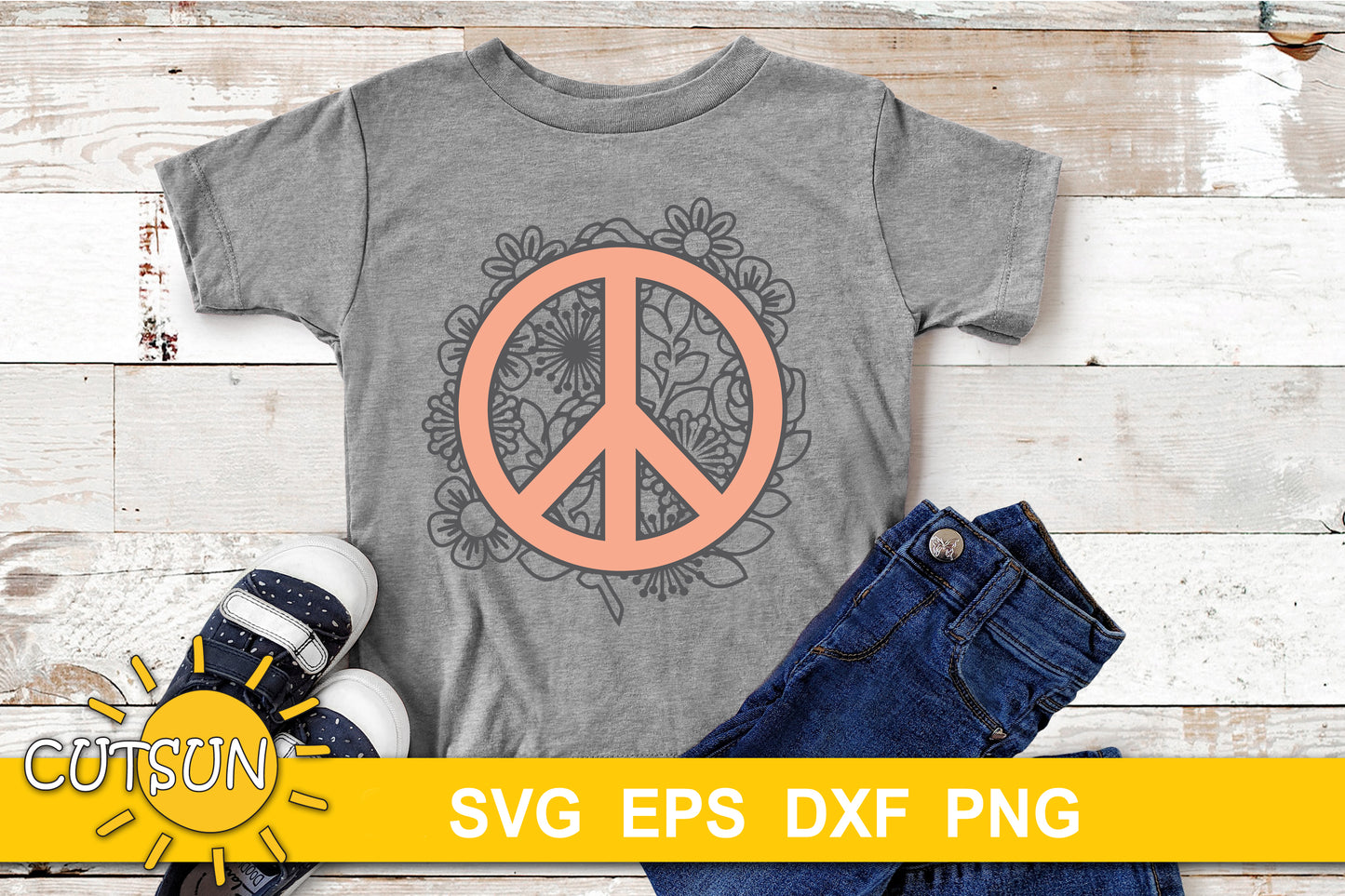 Floral Peace sign SVG