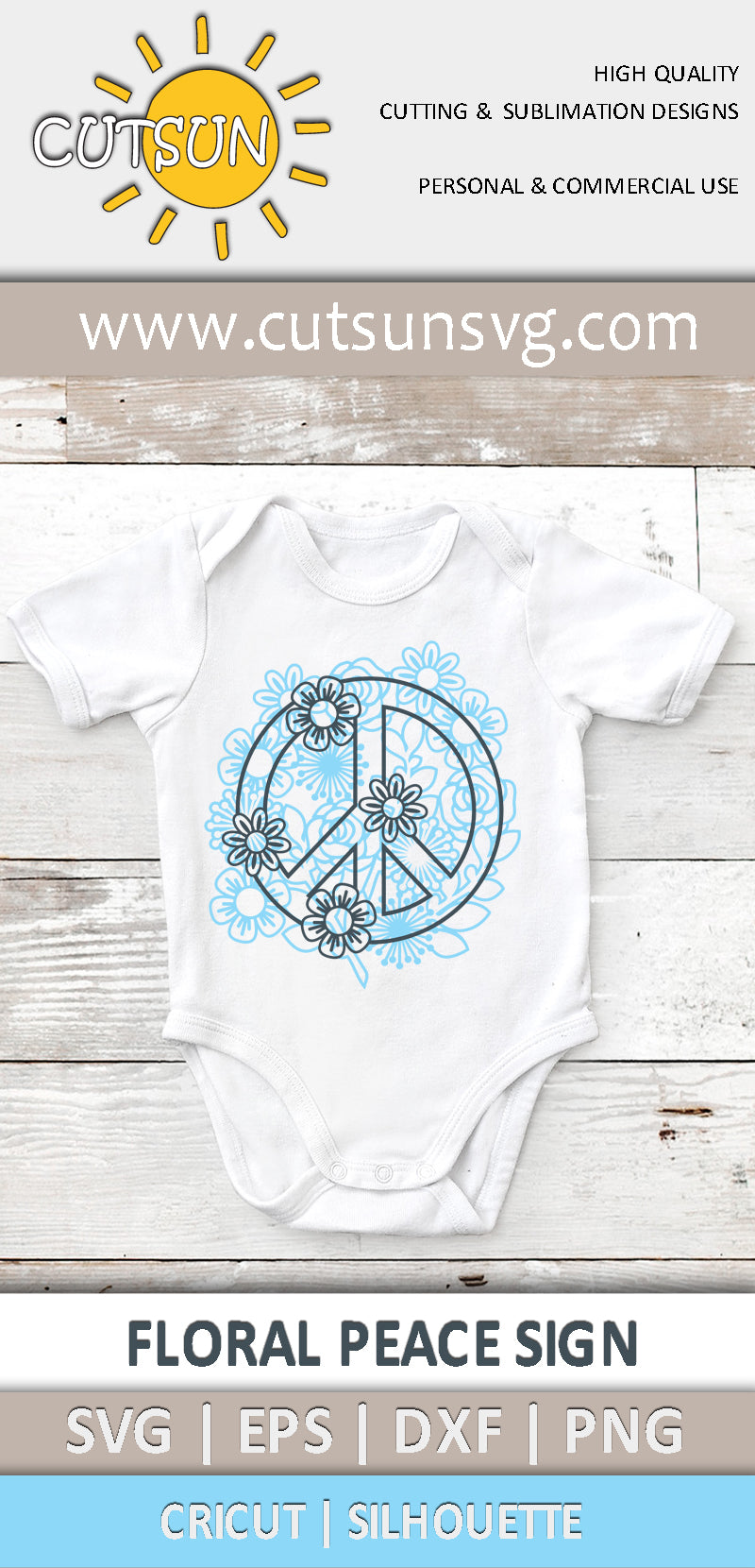 Floral Peace sign SVG