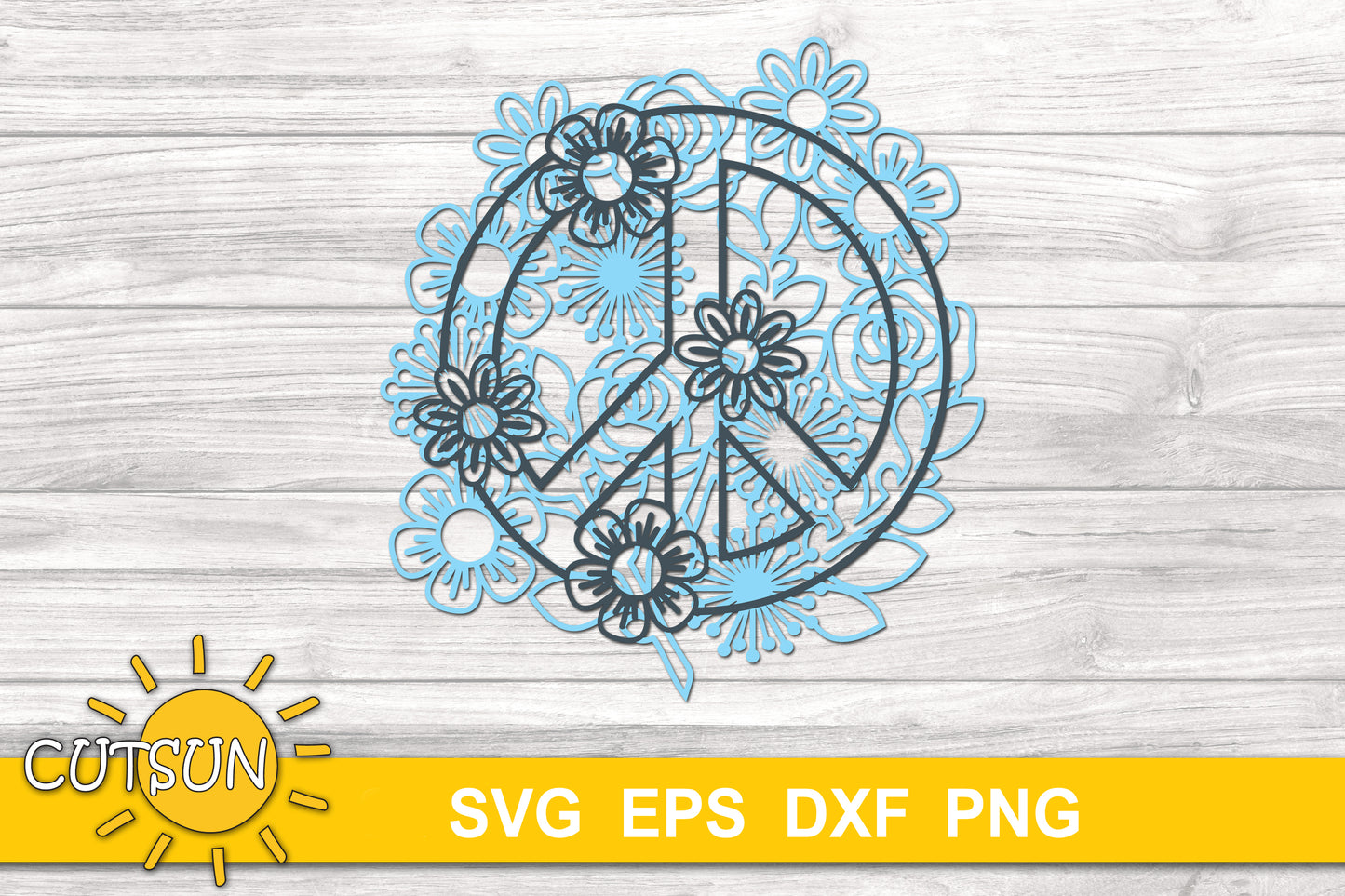 Floral Peace sign SVG