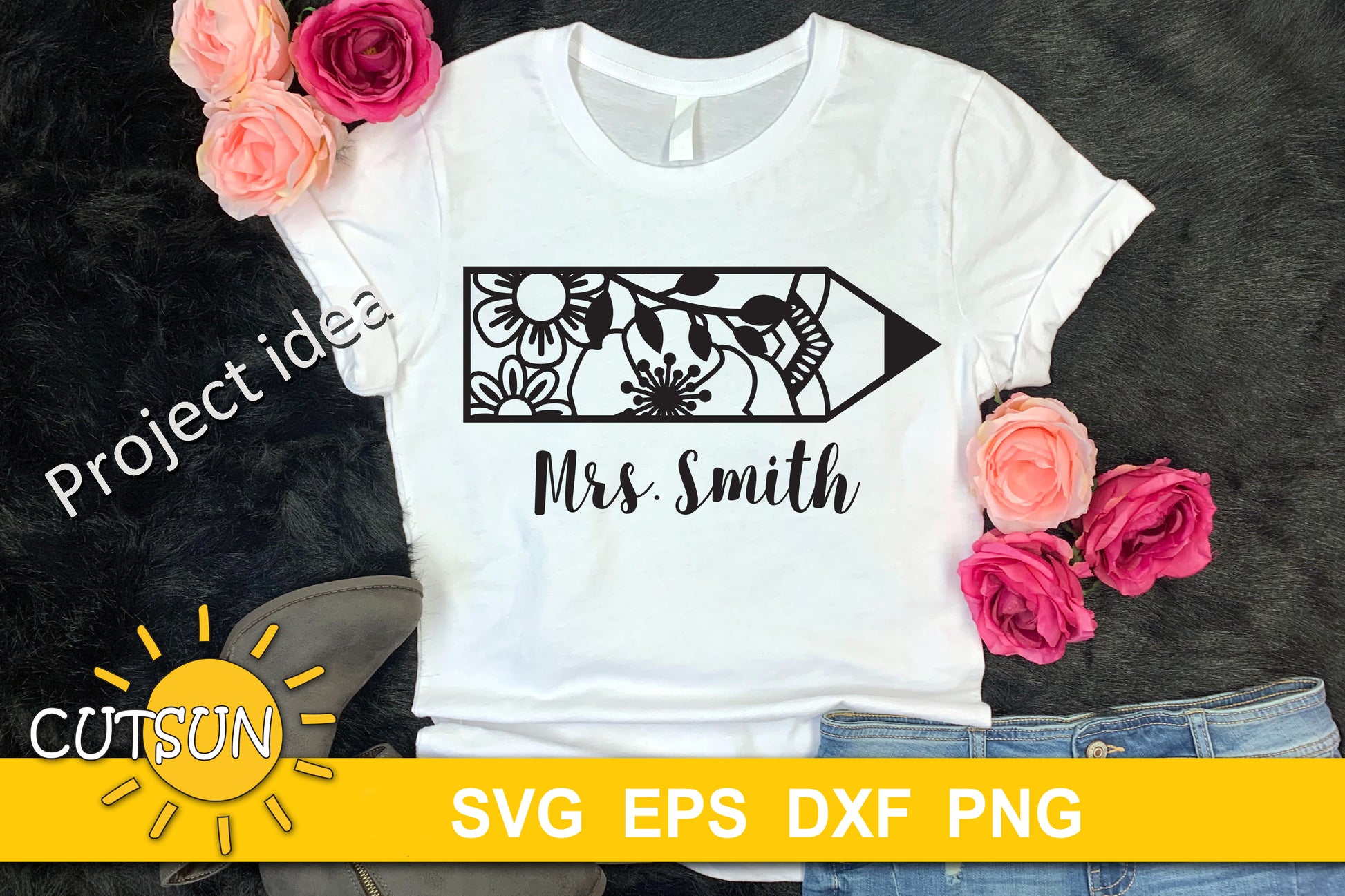 Floral Pencil SVG