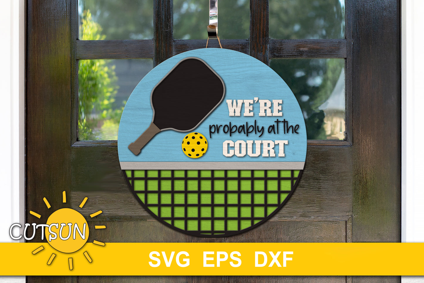 Pickleball door hanger SVG