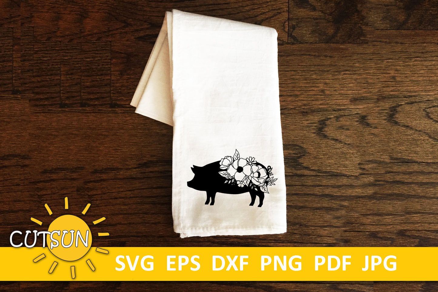 Floral Pig SVG