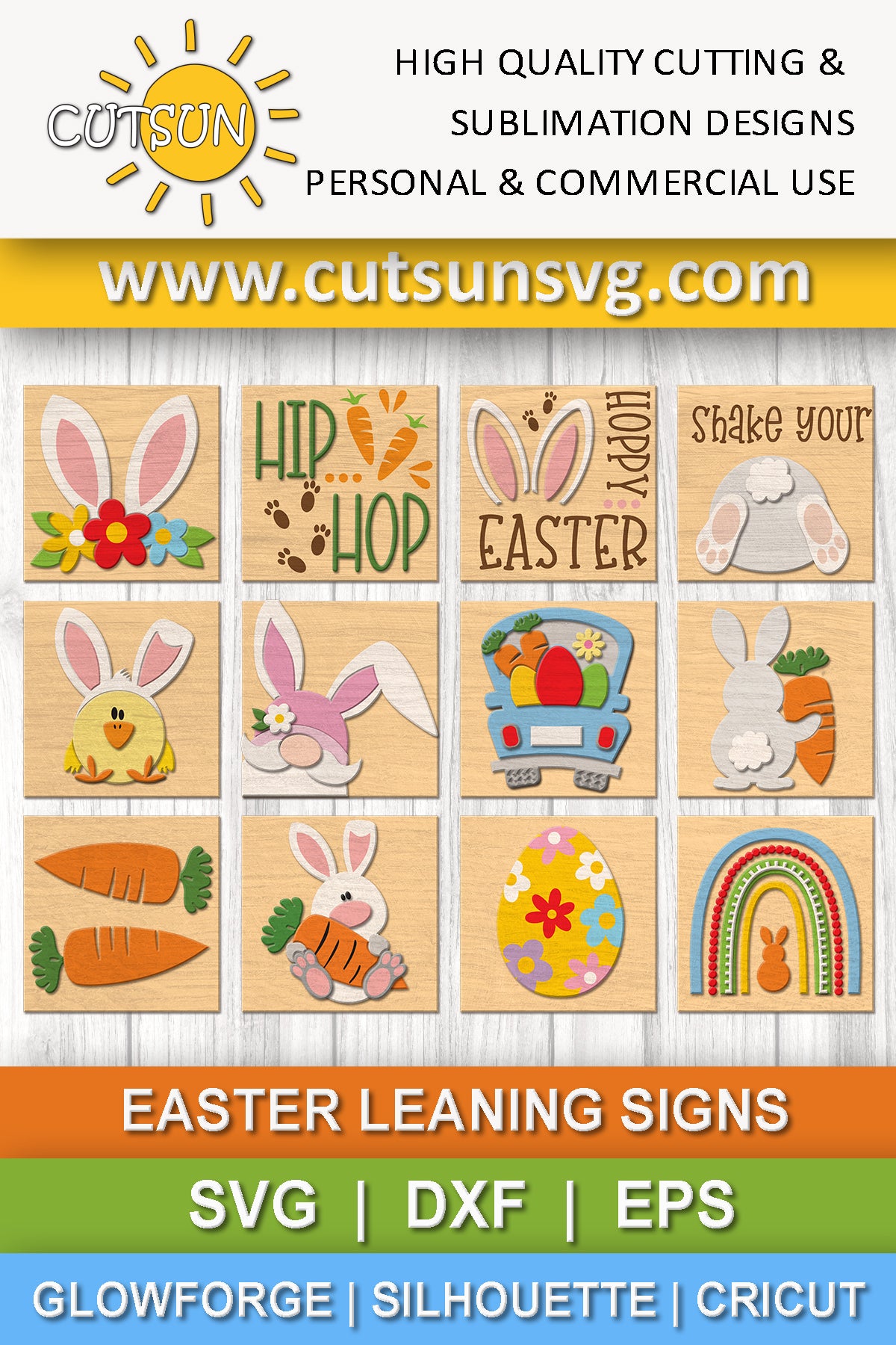Easter leaning signs SVG bundle