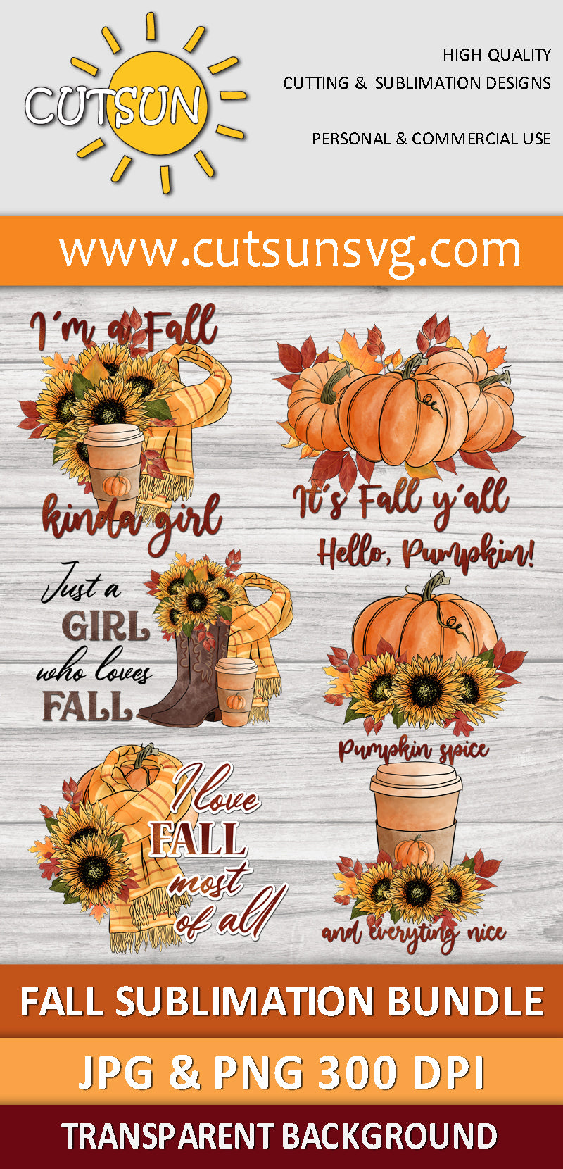Fall Sublimation Design Bundle