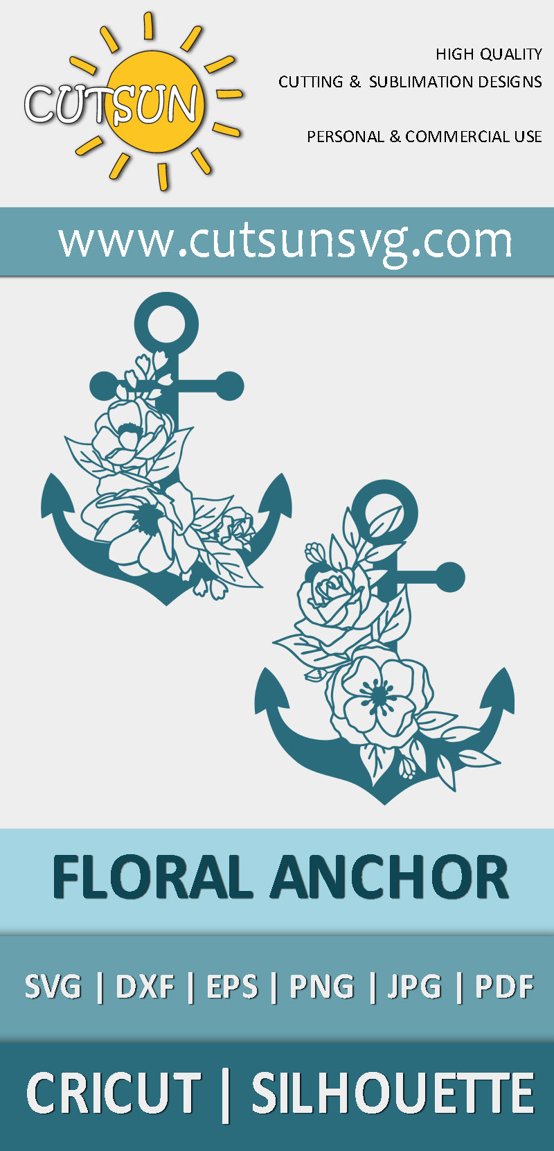 Floral Anchor SVG