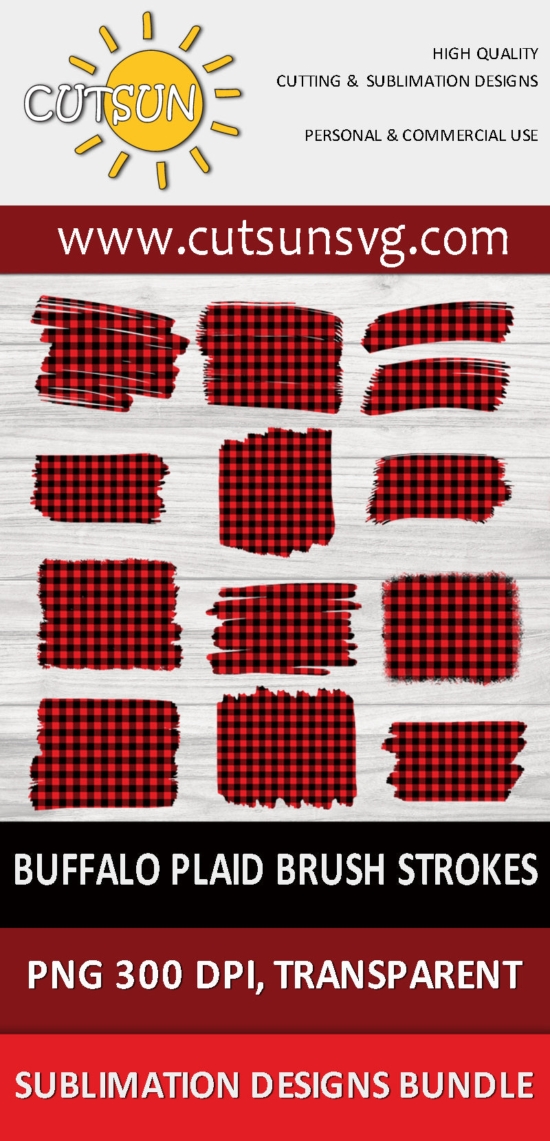Sublimation Bundle Buffalo Plaid Background Brush strokes