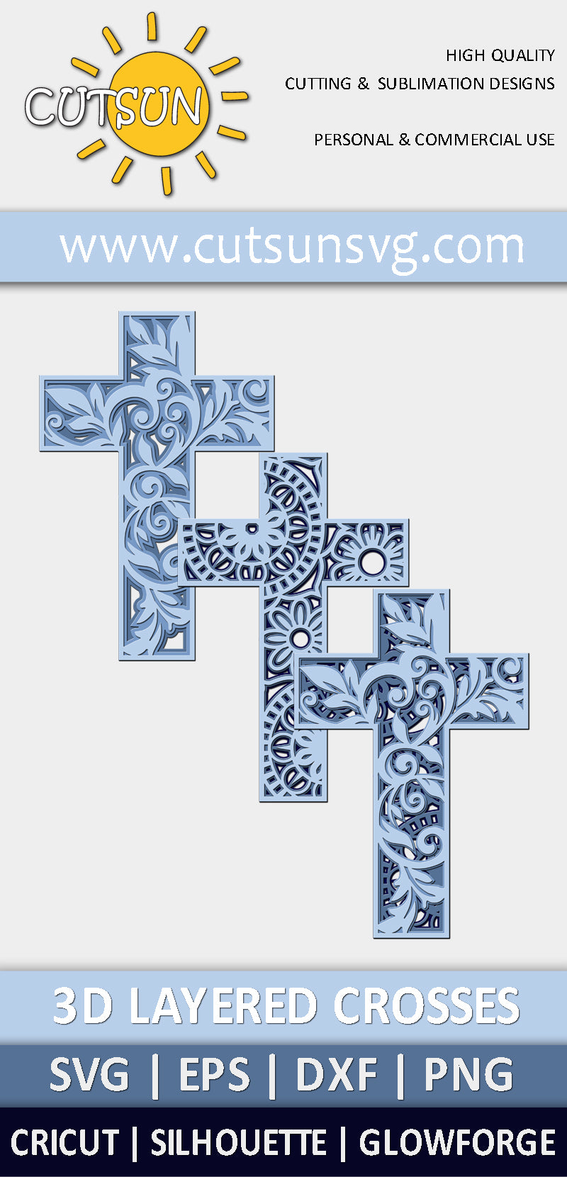 Cross SVG | 3D Layered Cross mini SVG bundle