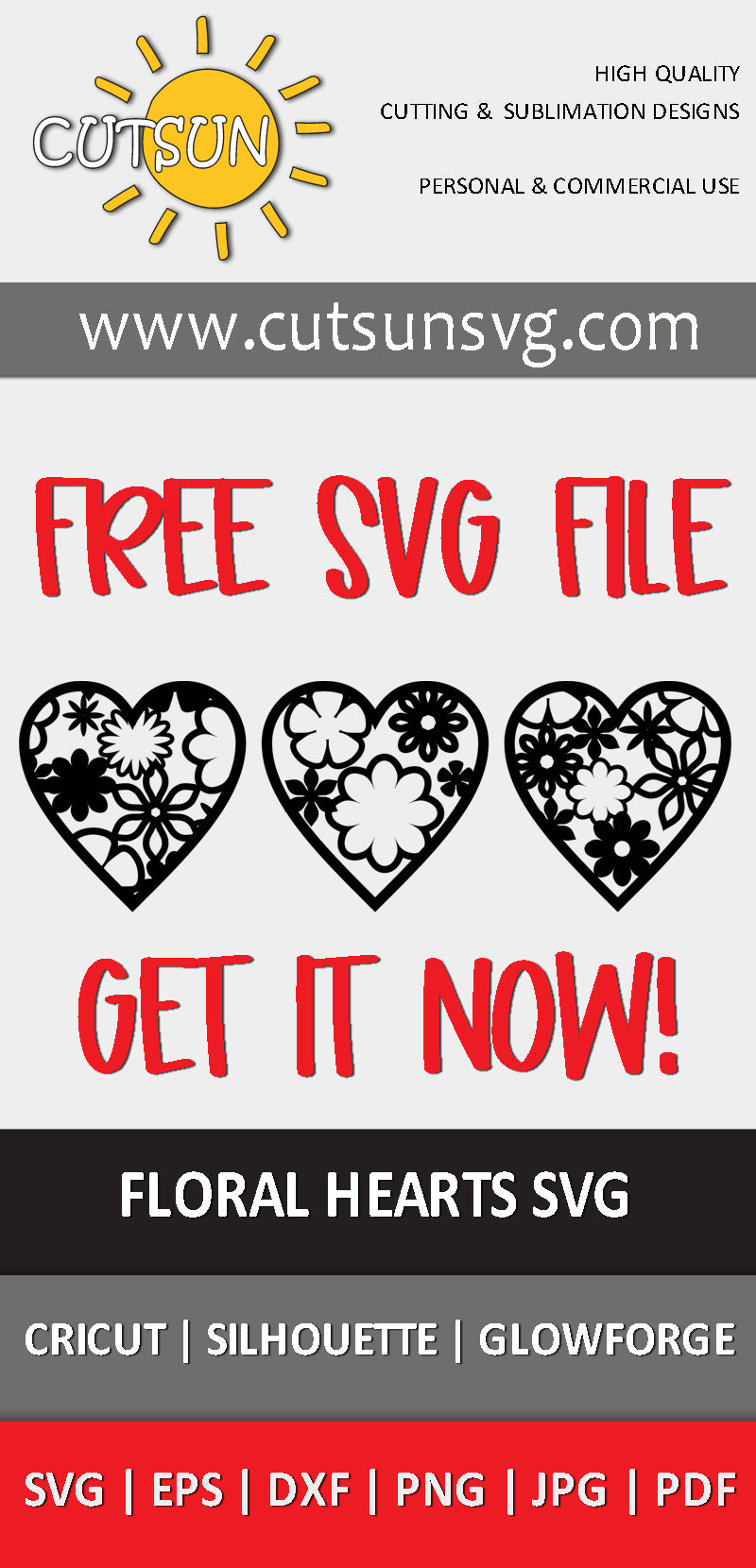 Floral Hearts SVG FREEBIE