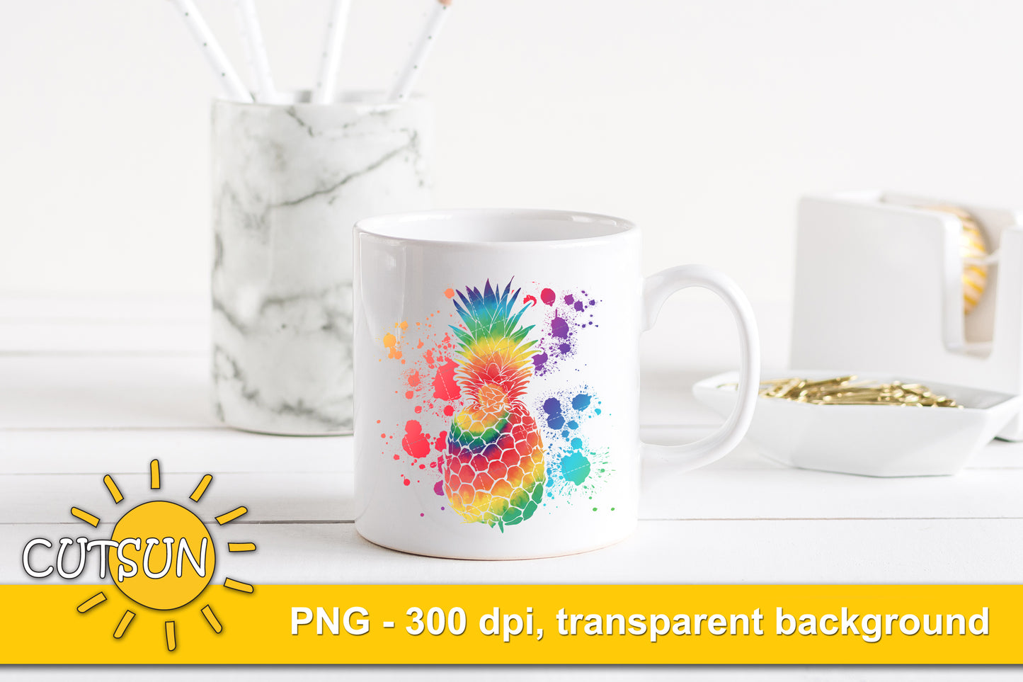 Tie Dye Pineapple png