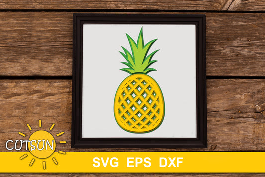 3D Layered Pineapple SVG