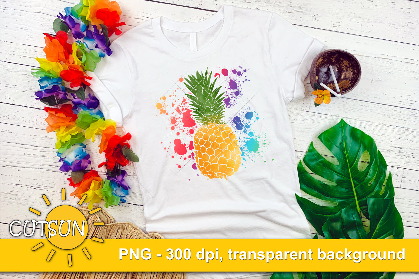 Pineapple sublimation Watercolor design