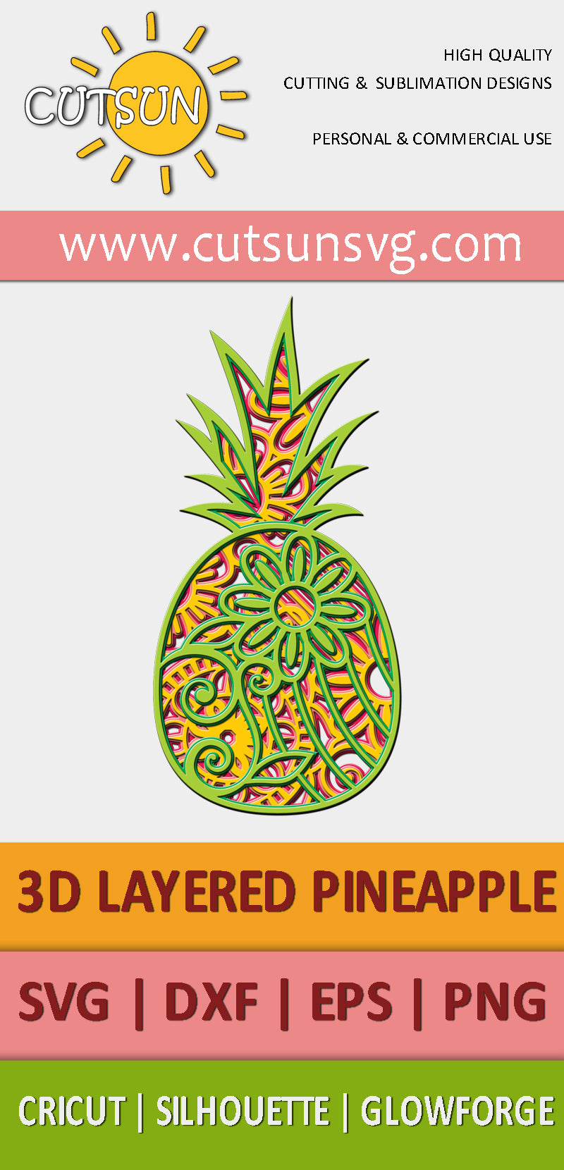 3D layered PIneapple SVG