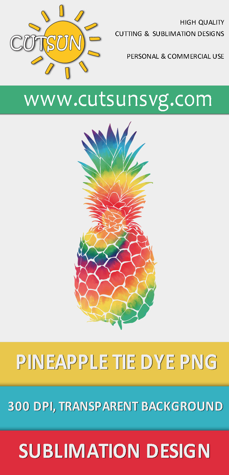 Tie Dye Pineapple png Pinterest