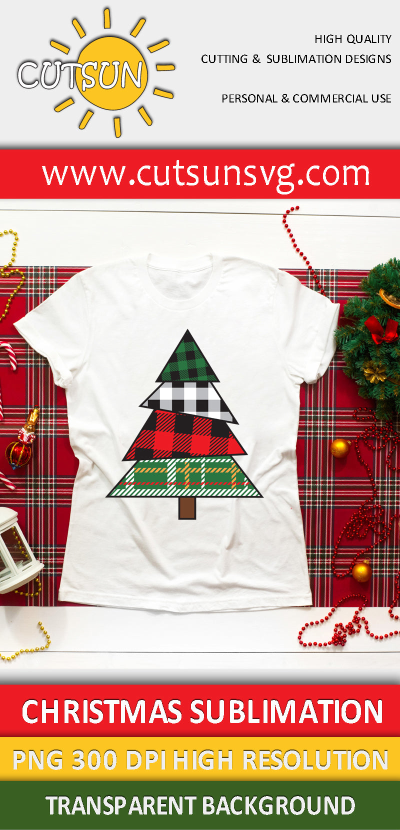 Christmas tree Plaid SVG