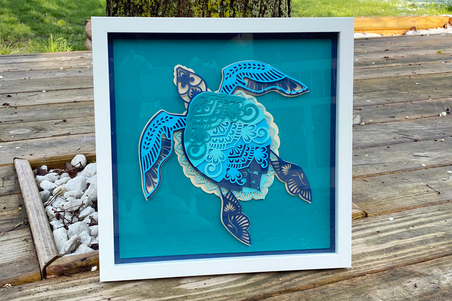 3D Layered Mandala Turtle SVG