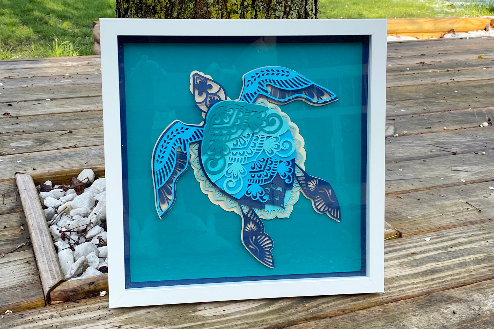 3D Layered Mandala Turtle SVG