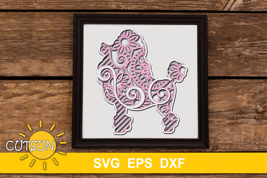 3D Layered Poodle SVG