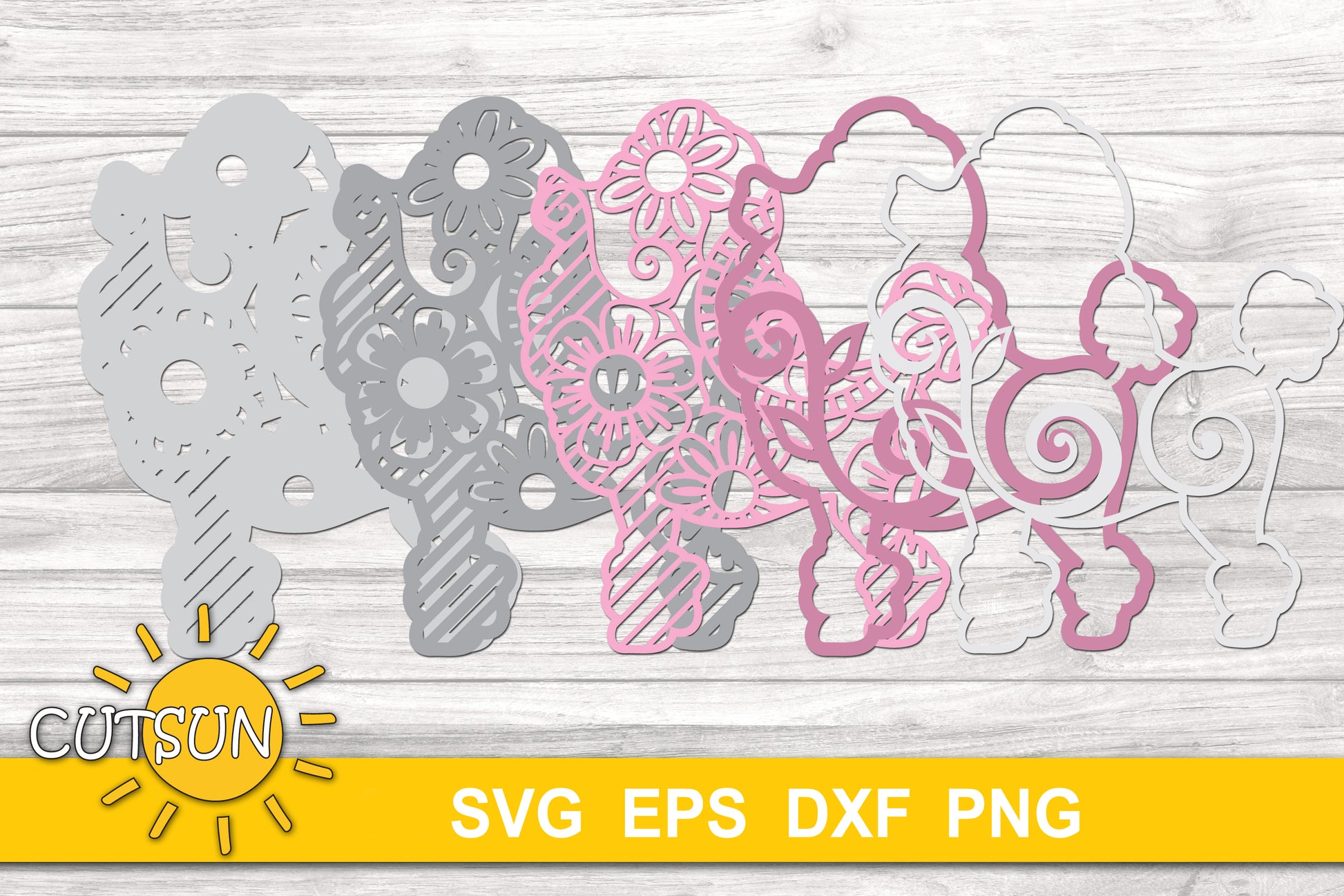 3D Layered Poodle SVG