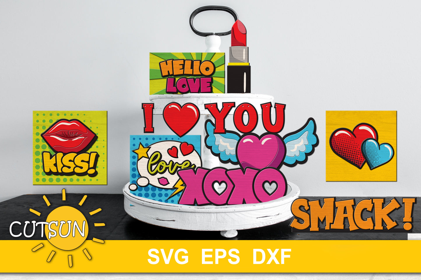 Pop art tiered tray SVG