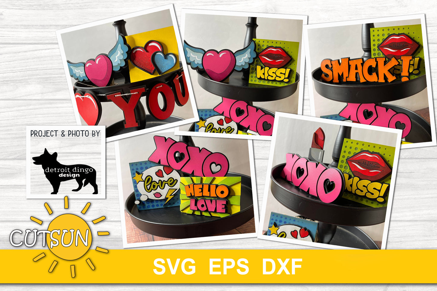 Pop art tiered tray SVG