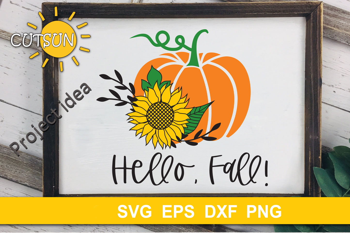 Pumpkin with a Sunflower SVG